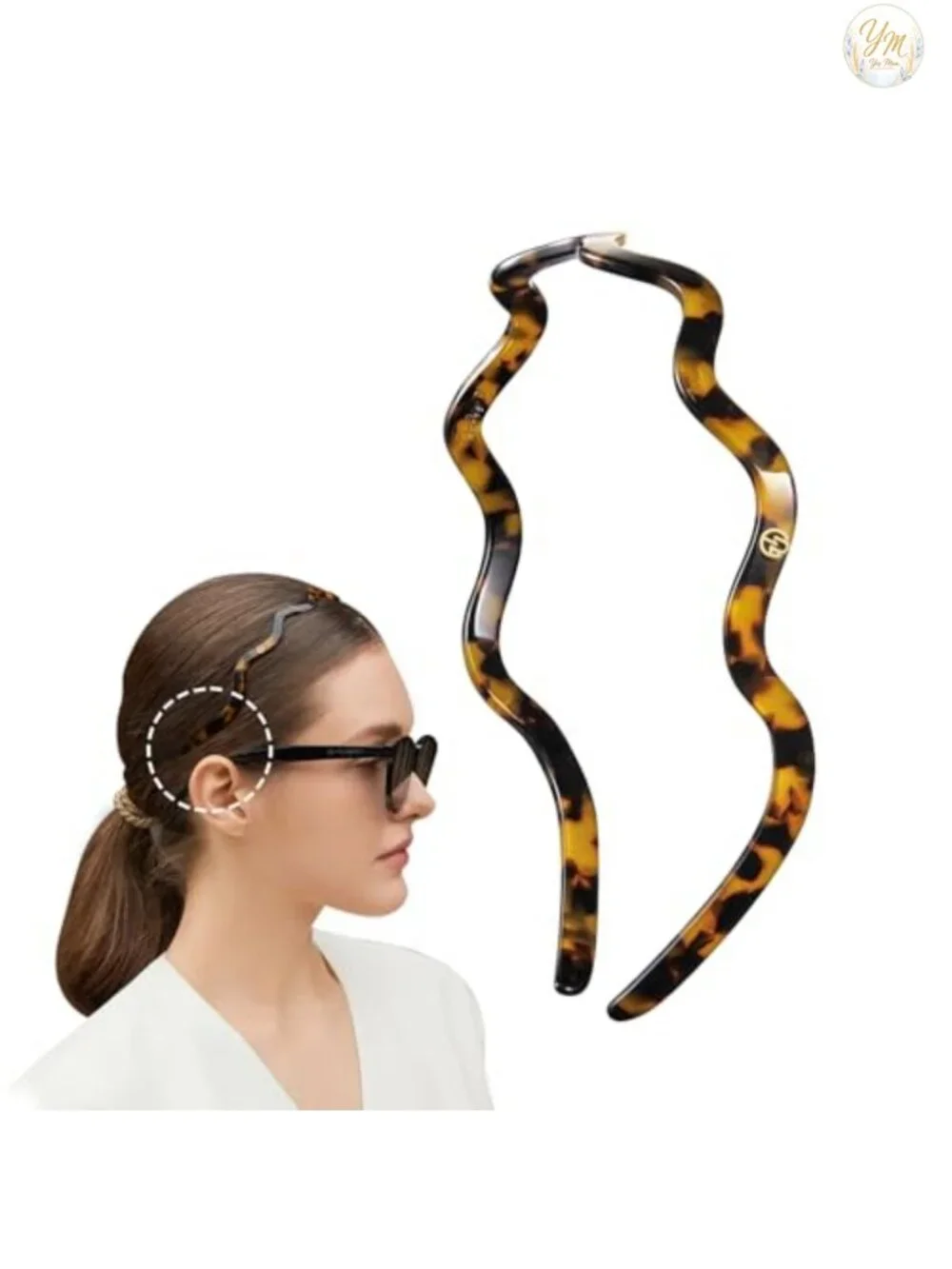 Acetate Sheet Wavy Headband for Glasses Eyewear Friendly No Headache